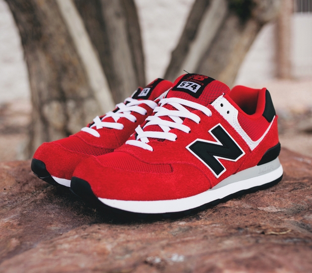 new balance 574 red black and white
