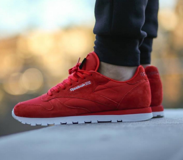 reebok red leather